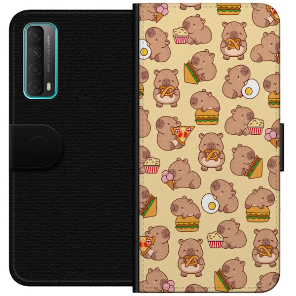 Huawei P smart 2021 Lompakkokotelo Kawaii capybara puhelinkotelo useilla söpöillä hahmoilla