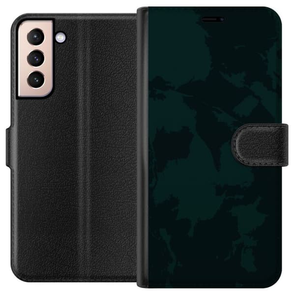 Kompatibelt Plånboksfodral till Samsung Galaxy S21 Grönt.