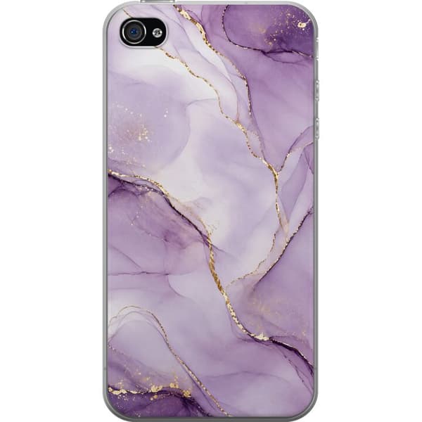 Kompatibelt Mobilskal till Apple iPhone 4 Lilac Gold Flow lila