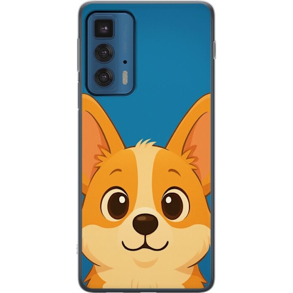 Motorola Edge 20 Pro Läpinäkyvä kuori Hello Corgi