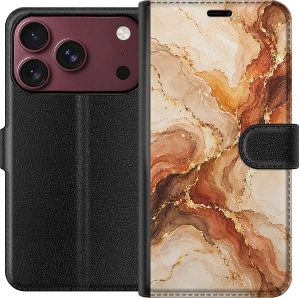 Kompatibel Tegnebogsetui til Apple iPhone 18 Pro Høstagat beige