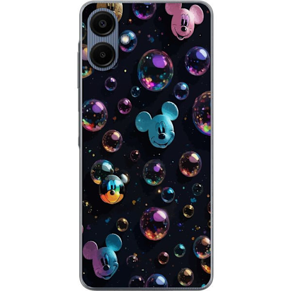 Samsung Galaxy A06 Genomskinligt Skal Musse Pigg Disney Bubblor Design Roligt Motiv Populär Disneyfigur Tecknad Serie Barnklassiker