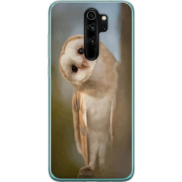 Xiaomi Redmi Note 8 Pro  Genomskinligt Skal Uggla Nyfiken Blick Fågelmotiv Skog Natur Grafiskt Design Populärt Motiv Djur Tema Dekoration