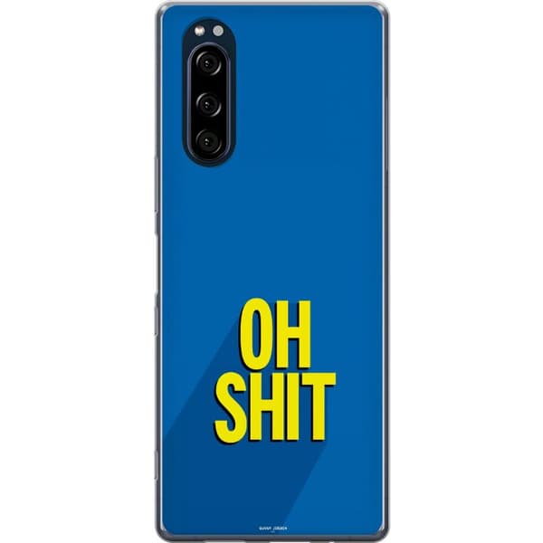 Kompatibelt Mobilskal till Sony Xperia 5 Oh Shit text blå