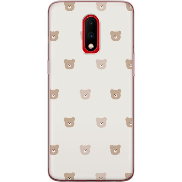 OnePlus 7 Läpinäkyvä kuori Teddy-tausta - söpöt teddykarh