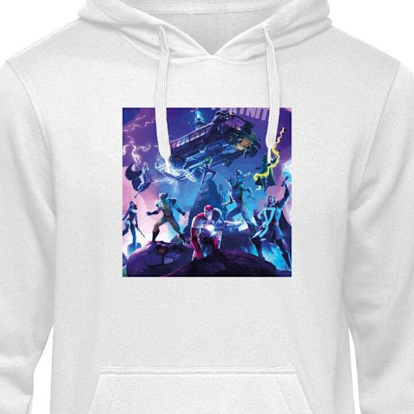 Barn-Hoodie | Mjuk Huvtröja för Barn Fortnite vit 5-6 År