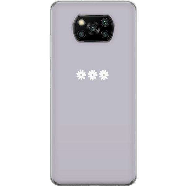 Xiaomi Poco X3 NFC Läpinäkyvä kuori Lila Blomminimalismi - tyylikäs kukkakuva lila taustalla