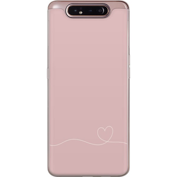 Samsung Galaxy A80 Gennemsigtig cover Lyserød Hjerne Design