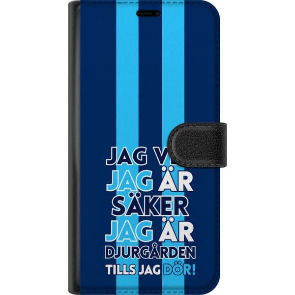 Kompatibel Tegnebogsetui til Apple iPhone 7 Plus Blåstribet overbevisning - Stablet svensk tekst med hvide og blå bogstaver over lyseblå og mørkeblå blå