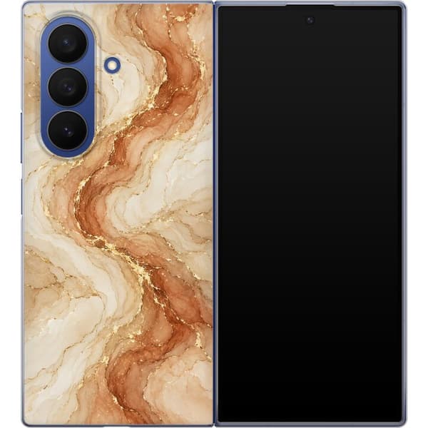 Kompatibelt Mobilskal till Samsung Galaxy Z Fold7 Sandmarmor beige