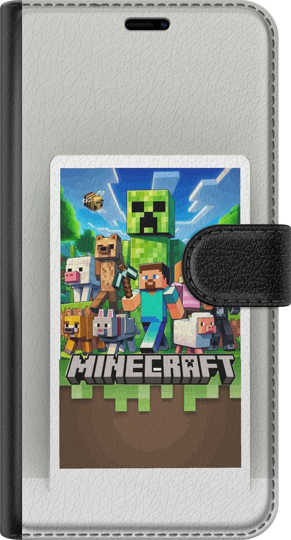 Kompatibelt Plånboksfodral till Google Pixel 11 Blockvärld med grön monsterfigur och människor