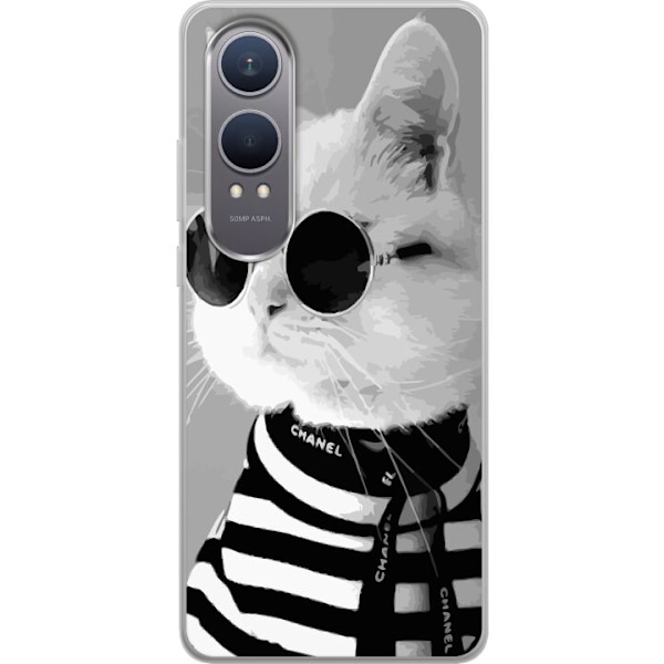 OnePlus Nord CE4 Lite Genomskinligt Skal Fancy Cat