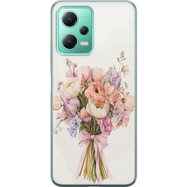 Xiaomi Redmi Note 12 Genomskinligt Skal Mobilskal med färgglad blombukett i romantisk stil
