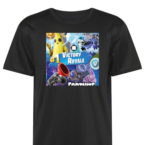 Treeni T-paita | Urheilu T-paita Aikuisille Fortnite musta Keskikokoinen