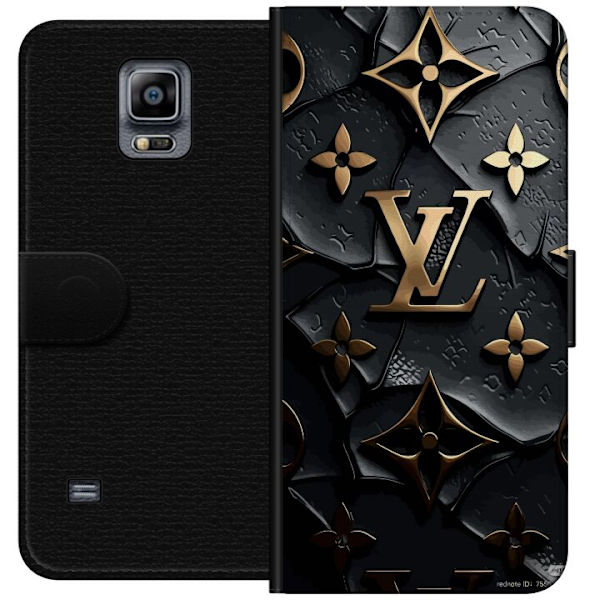 Samsung Galaxy Note 4 Lompakkokotelo Louis Vuitton Tumma tila Suunnittelu Musta Ylellisyys Tyyli Muoti Suosittu Graafinen Kuvio Muotisymboli Luksusbr