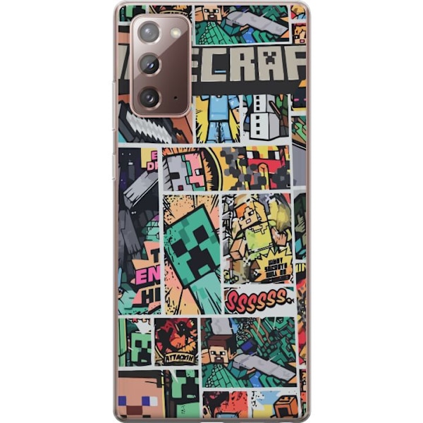 Samsung Galaxy Note20 Genomskinligt Skal Minecraft Art