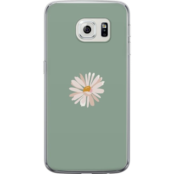 Samsung Galaxy S6 edge Läpinäkyvä kuori Vihreä Minimalikukka - tyylikäs kukka vihreällä taustalla