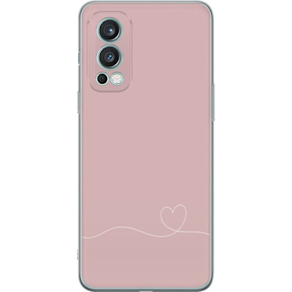 OnePlus Nord 2 5G Genomskinligt Skal Rosa Hjärna Design