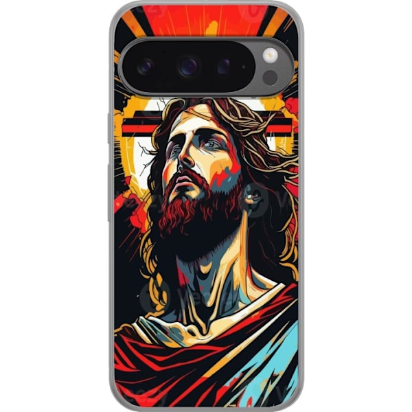 Google Pixel 9 Pro XL Läpinäkyvä kuori Jeesus ja Kortti - u