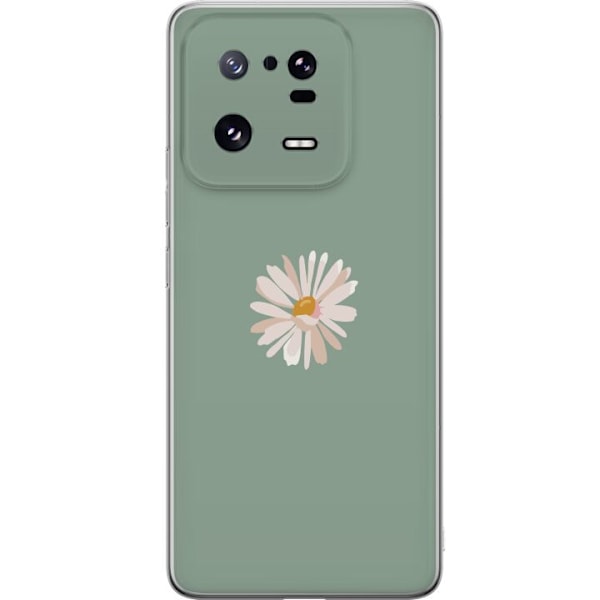 Xiaomi 13 Pro Genomskinligt Skal Grön Minimalblomma – stilr