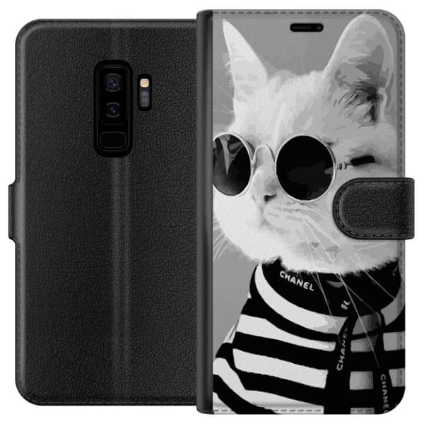 Kompatibel Tegnebogsetui til Samsung Galaxy S9+ Fancy Kat