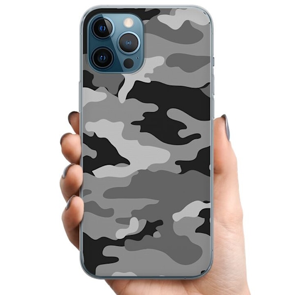 Apple iPhone 12 Pro Max TPU Mobilcover Militær B/W