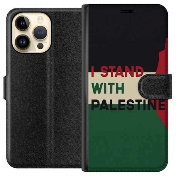 Apple iPhone 14 Pro Max Plånboksfodral Stand with Palestine – solidaritetsdesign med starkt budskap