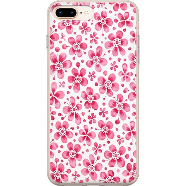 Kompatibel Mobilcover til Apple iPhone 8 Plus Azurblå flora