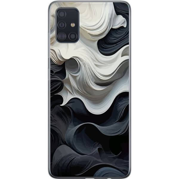 Kompatibel Mobilcover til Samsung Galaxy A51 Silke Sort/Hvid
