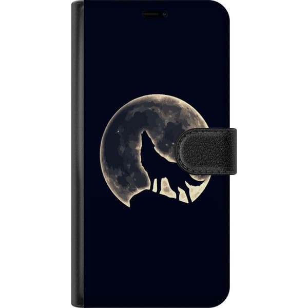 Kompatibelt Plånboksfodral till Apple iPhone 16 Pro Max Varg Måne