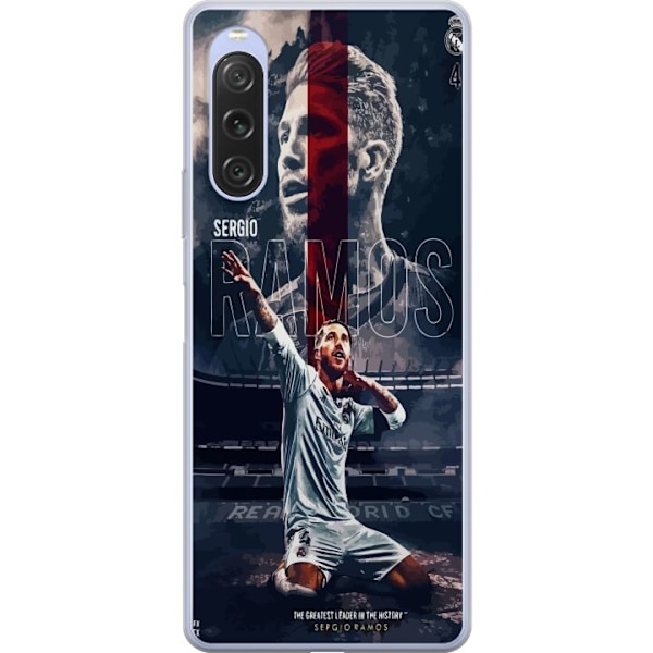 Sony Xperia 10 V Läpinäkyvä kuori Ramos Jalkapallolegenda Motiivi Pelaaja Real Madrid Espanja Takaisin Ikoni Nimi Jalkapallotähti Urheilu