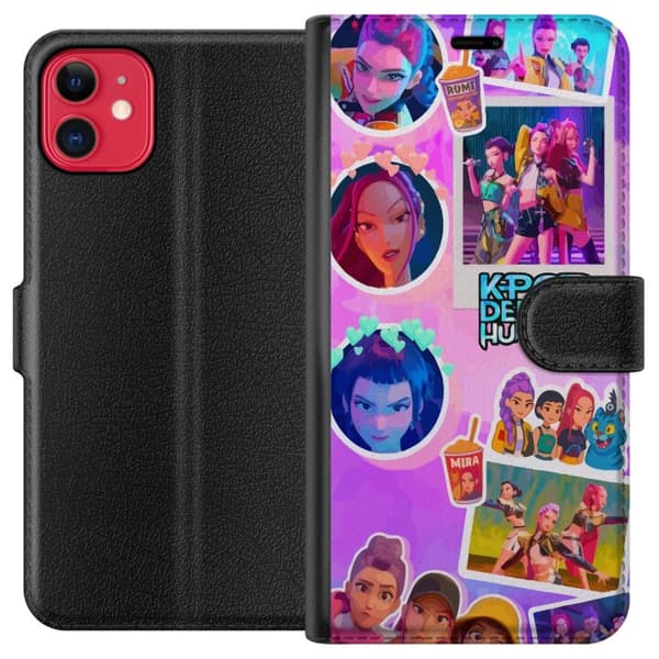 Kompatibel Tegnebogsetui til Apple iPhone 11 Kawaii KPop Demon Hunters-vinylsamlefigur