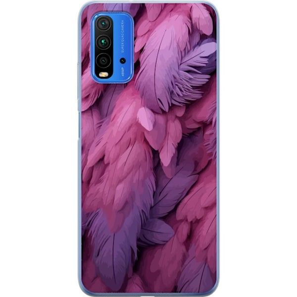 Xiaomi Redmi 9T Genomskinligt Skal Fjädrar