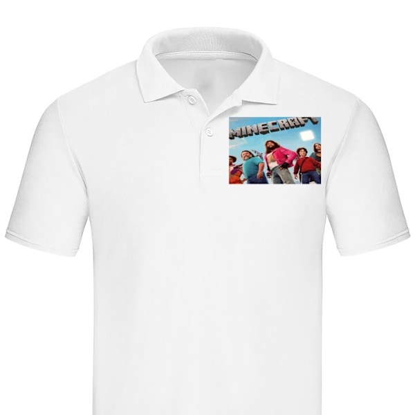 Poloshirt til Voksen | Elegant Poloshirt A Minecraft Movie Hvid X-Large