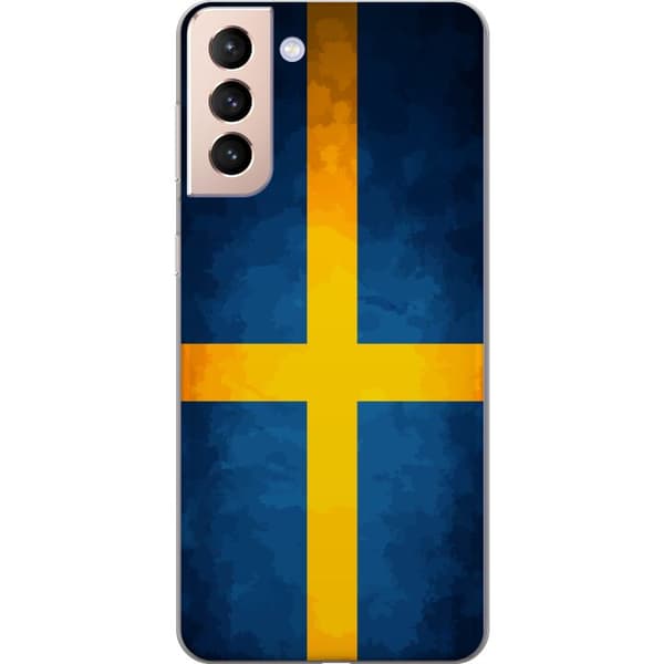 Kompatibelt Mobildeksel til Samsung Galaxy S21 Svenska flaggan blå