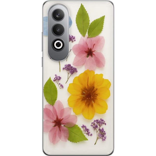 OnePlus Nord CE4 Gennemsigtig cover Pressede blomster