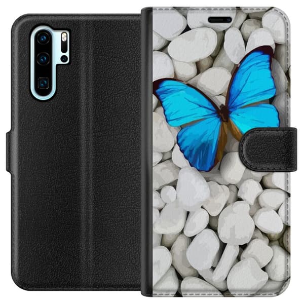 Kompatibelt Lommeboketui til Huawei P30 Pro Blå Sommerfugl Steiner