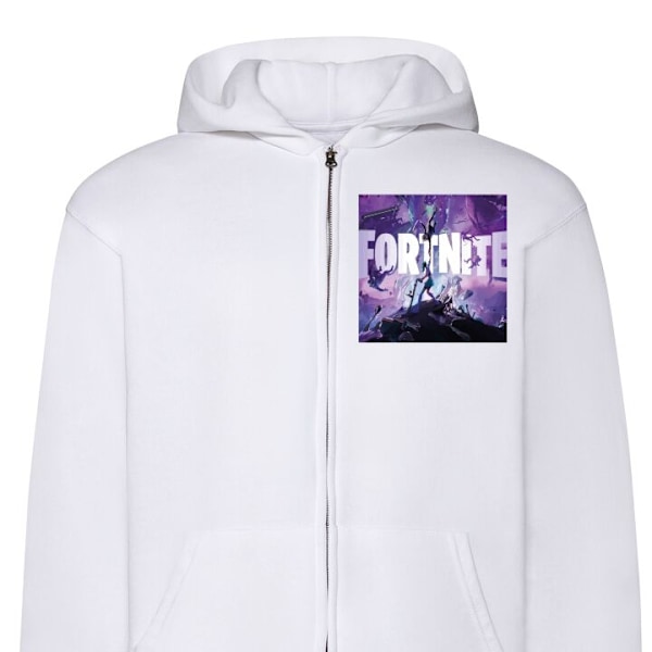 Zip-Hoodie | Huvtröja med Dragkedja för Vuxna Fortnite vit XL