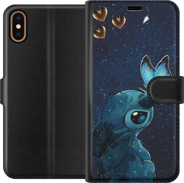 Kompatibel Tegnebogsetui til Apple iPhone X Stitch sommerfugl