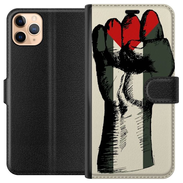 Apple iPhone 11 Pro Max Lompakkokotelo Käsi sidottu Palestinan väreihin - voimakas symboli vapausliikkeelle