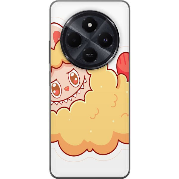 Xiaomi Redmi A4 Genomskinligt Skal Labubu Tvättbjörn Pop Mart Figur Samlarobjekt Söt Design Populärt Motiv Art Toy Kreativ Figurserie