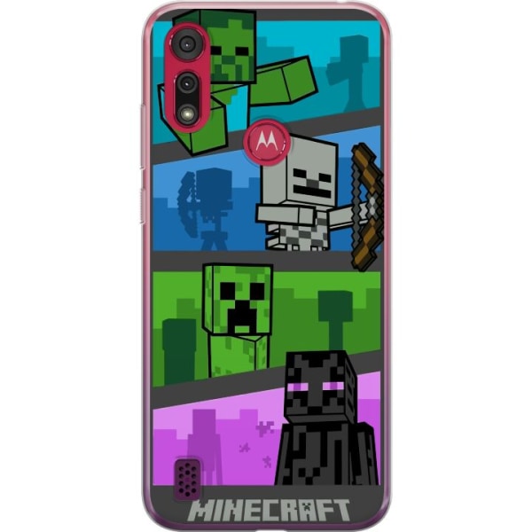 Motorola Moto E6s (2020) Gennemsigtig cover Minecraft