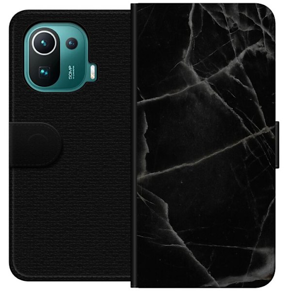 Xiaomi Mi 11 Pro Tegnebogsetui Sort marmor