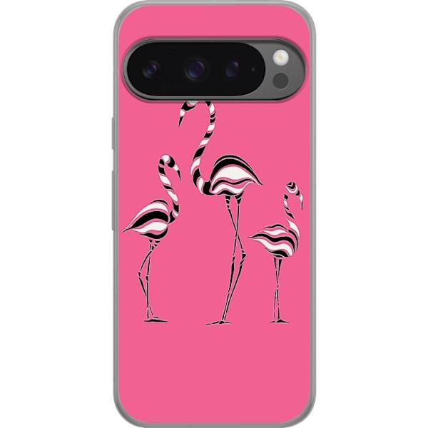 Google Pixel 9 Pro XL Läpinäkyvä kuori Flamingo