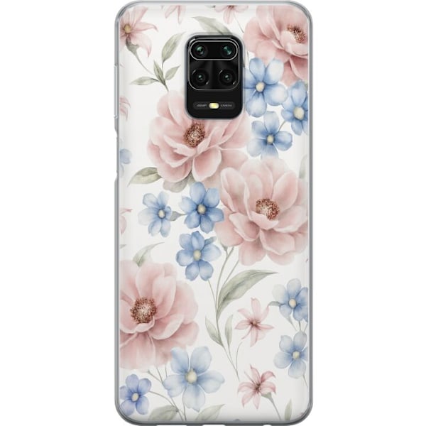 Xiaomi Redmi Note 9S Genomskinligt Skal Romantiska blommor