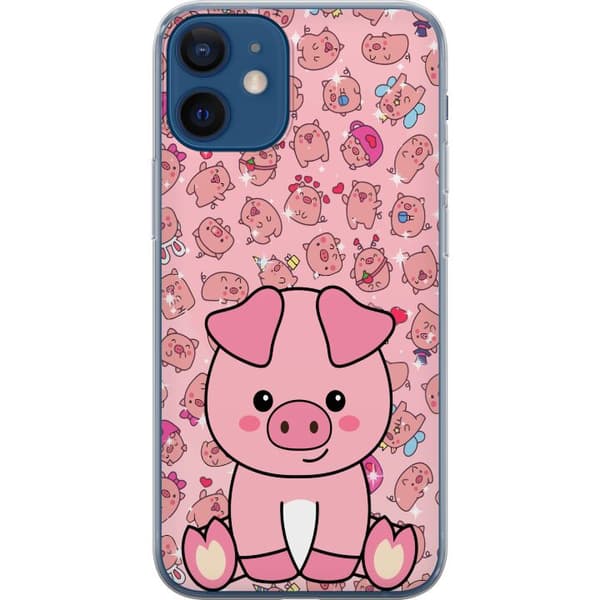 Kompatibelt Mobildeksel til Apple iPhone 12 mini Kawaii Gris Rosa Søt Anime