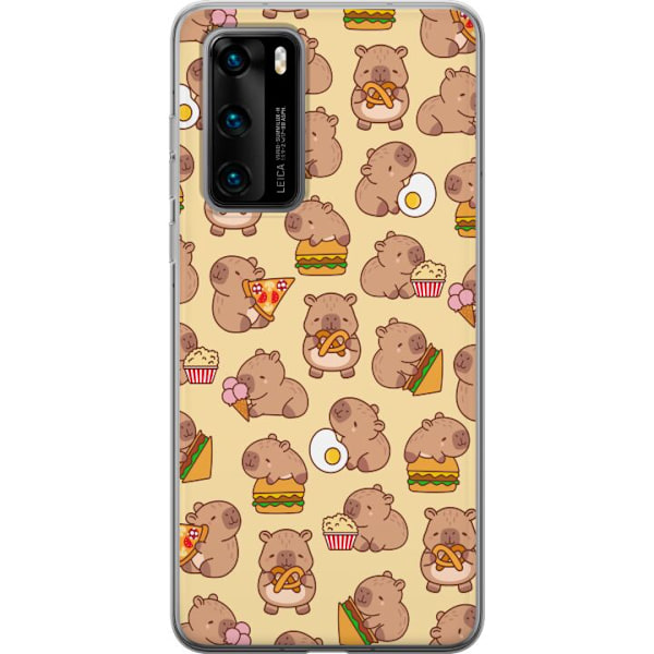 Huawei P40 Läpinäkyvä kuori Kawaii capybara puhelinkotelo useilla söpöillä hahmoilla
