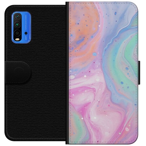 Xiaomi Redmi Note 9 4G Tegnebogsetui Pastelmarmor