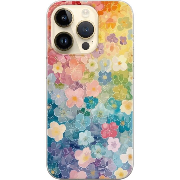 Apple iPhone 14 Pro Gennemsigtig cover Små blomster