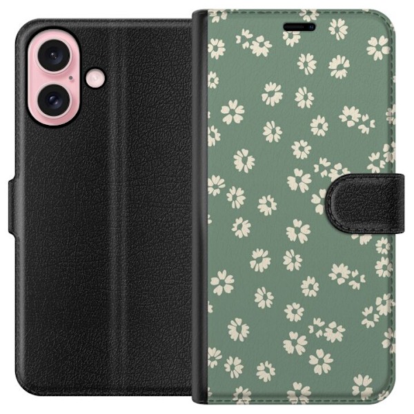 Apple iPhone 16 Tegnebogsetui Blomsterdrøm - Farverigt Blomst